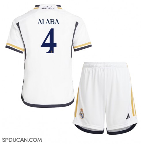 Dječji Nogometni Dres Real Madrid David Alaba #4 Domaci 2023-24 Kratak Rukav (+ Kratke hlače)